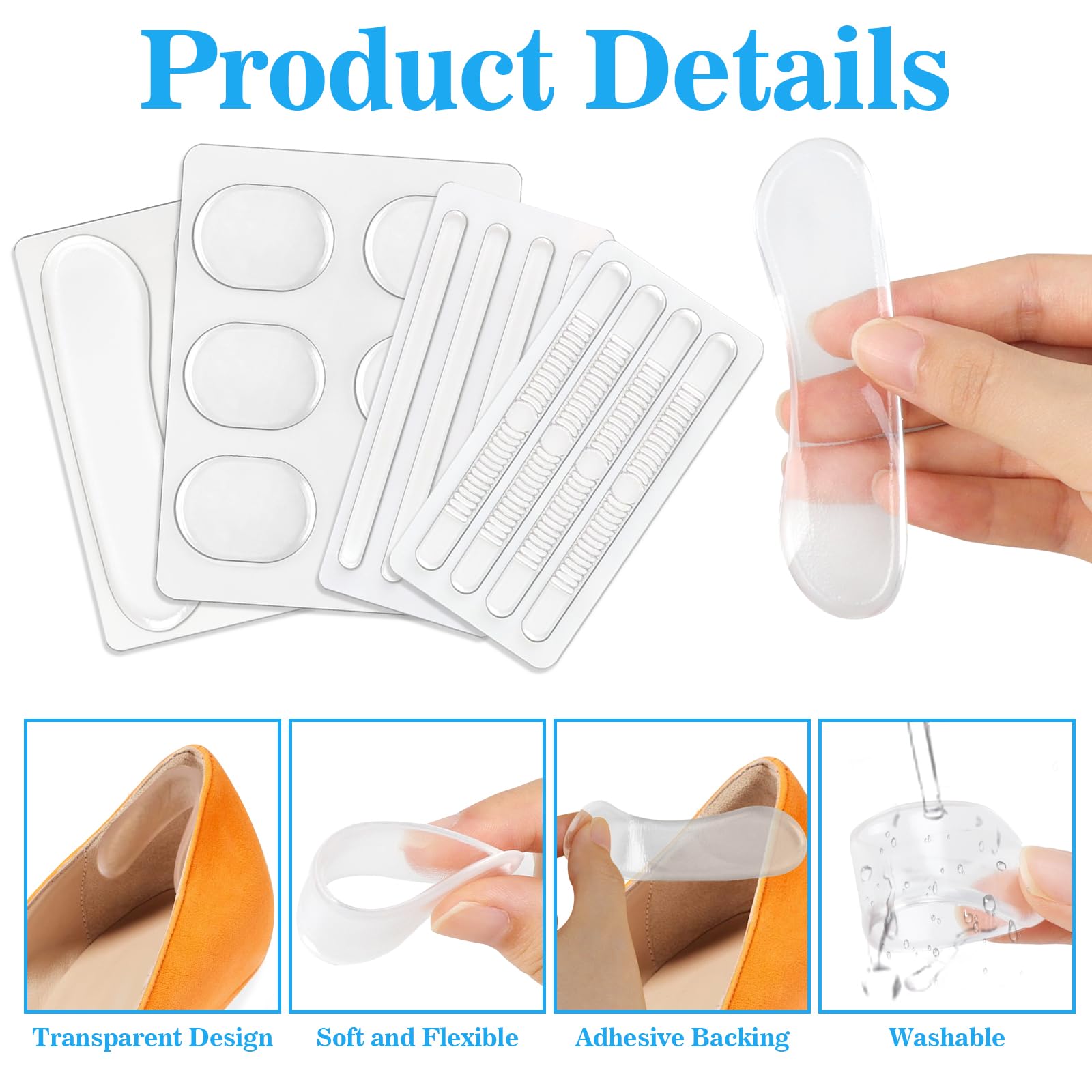 34Pcs Silicone Shoe Heel Grips - огляд і ціна Heel Liner Grip
